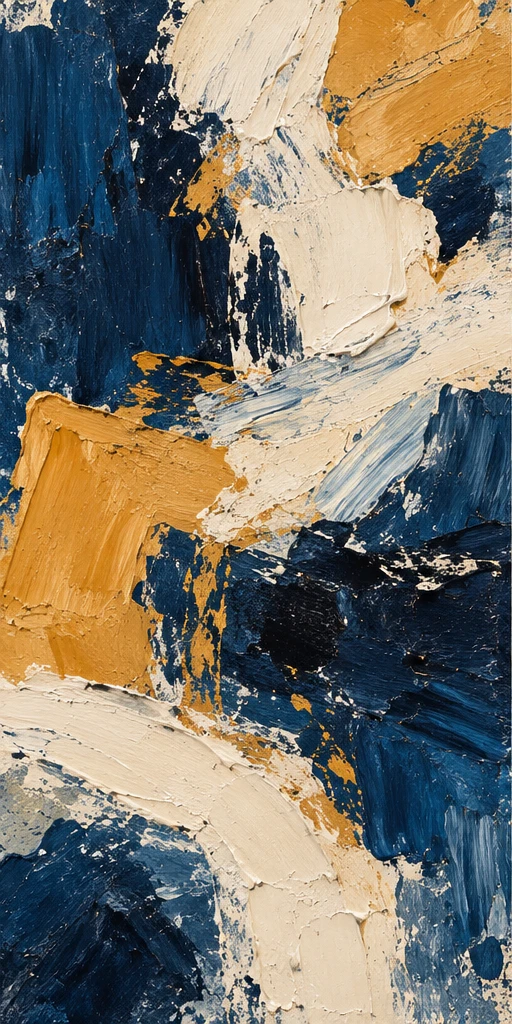 Composizione astratta in blu e ocra, immagine dimostrativa